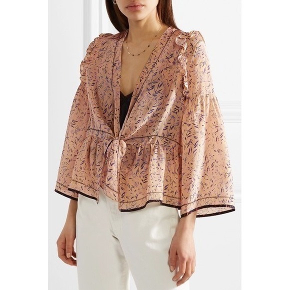 IRO Tops - $400+ IRO Tie-front Floral Silk Ruffled Blouse Boho Indie Fairy Romantic Y2K/6
